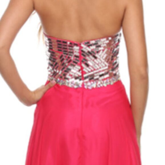 New Strapless A-Line Rhinestones Embellished Prom Gown w/ Sweetheart Neck JT 543 - Picture 7 of 8